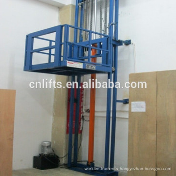 Warehouse fixed guide rail cargo lift, hydraulic chain freight elevators
Warehouse fixed guide rail cargo lift, hydraulic chain freight elevators